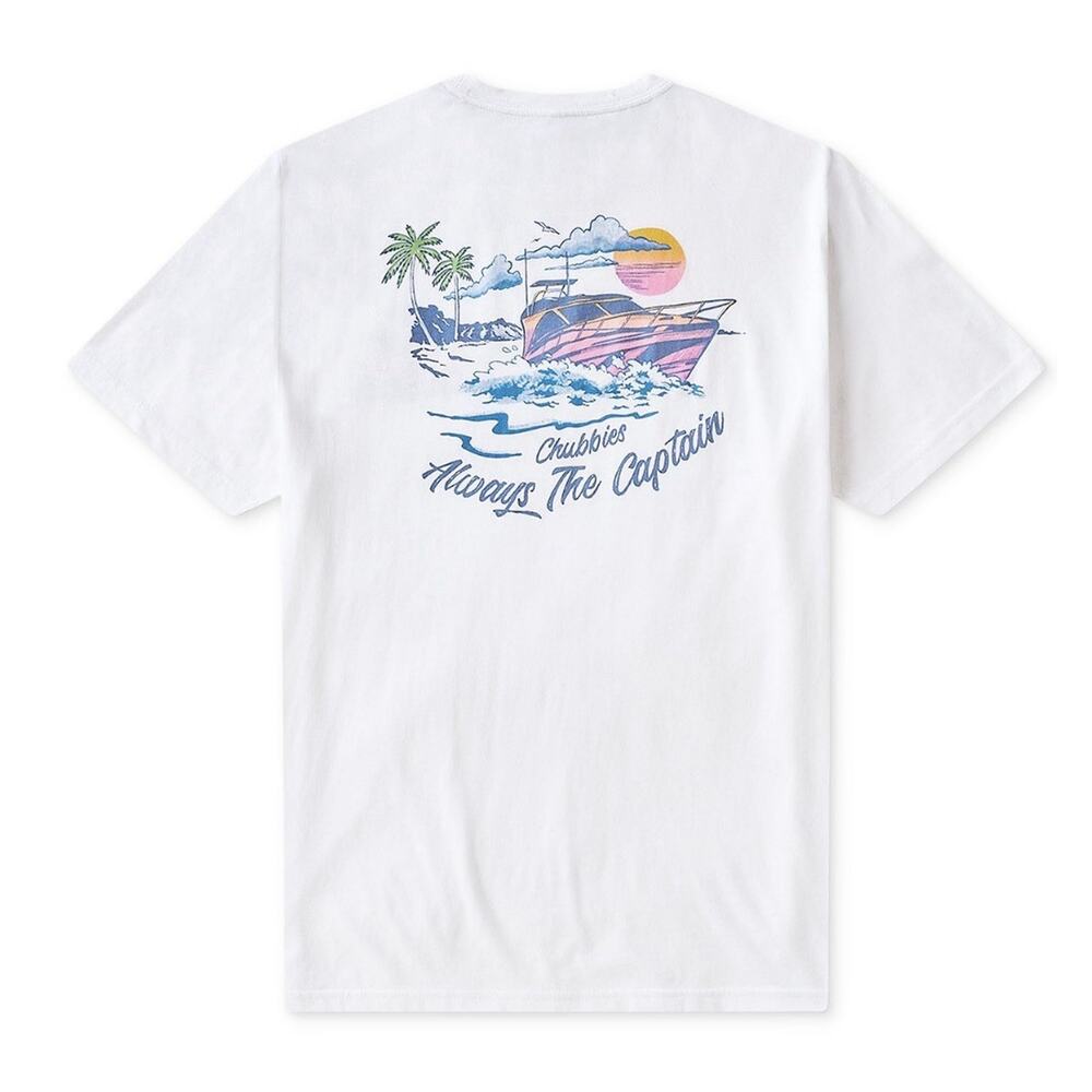 NWT Chubbies Men's Captain's License White Graphic TShirt Boat Vacation - Picture 2 of 14
